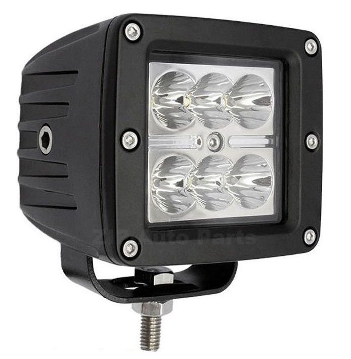 Proiector LED Auto Offroad 18W/12V-24V, Patrat, 1320 Lumeni, Spot Beam 8 Grade 