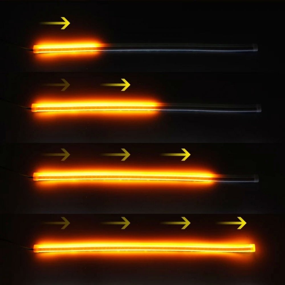  Lumini de zi cu semnalizare dinamica / secventiala tip Tub Neon Flexibil 45 cm 