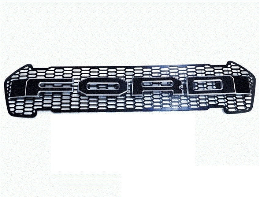 Grila radiator negru mat cu contur alb, leduri portocalii, Ford Ranger T8 2019-2022 - FGT81920 White