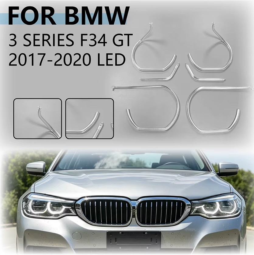 Set fibra reparatie DRL far stanga pentru BMW Seria 3 GT F34 facelift 2016-2020 cu faruril LED adaptive - LG-F34-16-LED Left