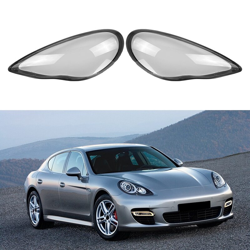  Set 2 sticle faruri pentru Porsche Panamera (2011 - 2014) cu rama Gri - HR005 
