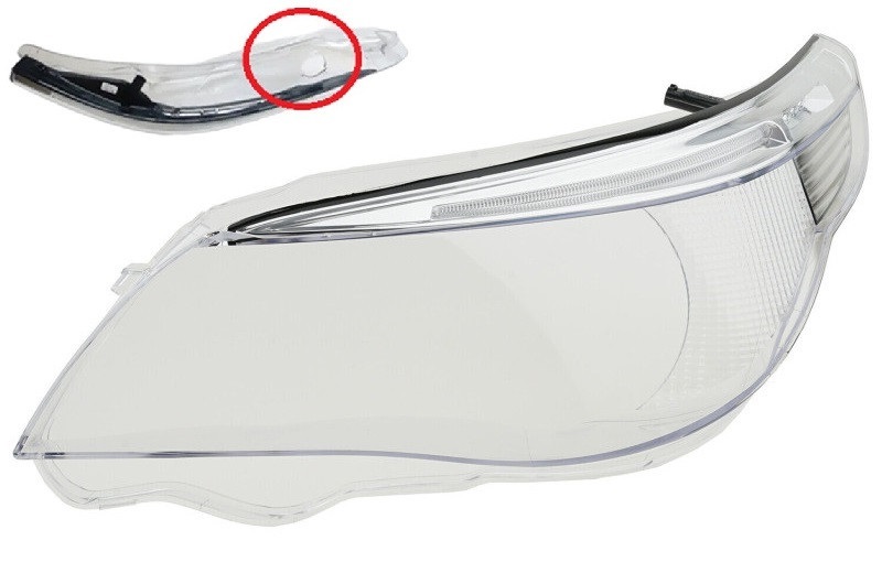  Sticla far stanga pentru BMW Seria 5 E60/E61 far Xenon cu adaptiv (2004-2007) - HCE60-0407-H-STANGA 