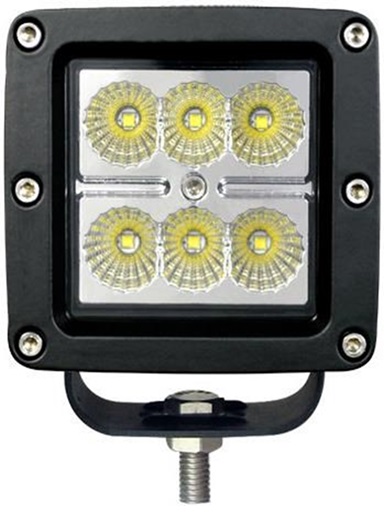  Proiector LED Auto Offroad 18W/12V-24V, Patrat, 1320 Lumeni, Flood Beam 90 Grad