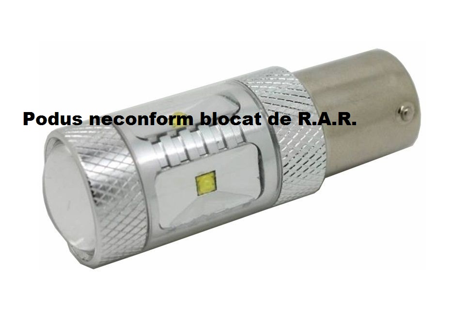 Led auto ROSU 30W BAY15D 12-24V Canbus cu leduri CREE 