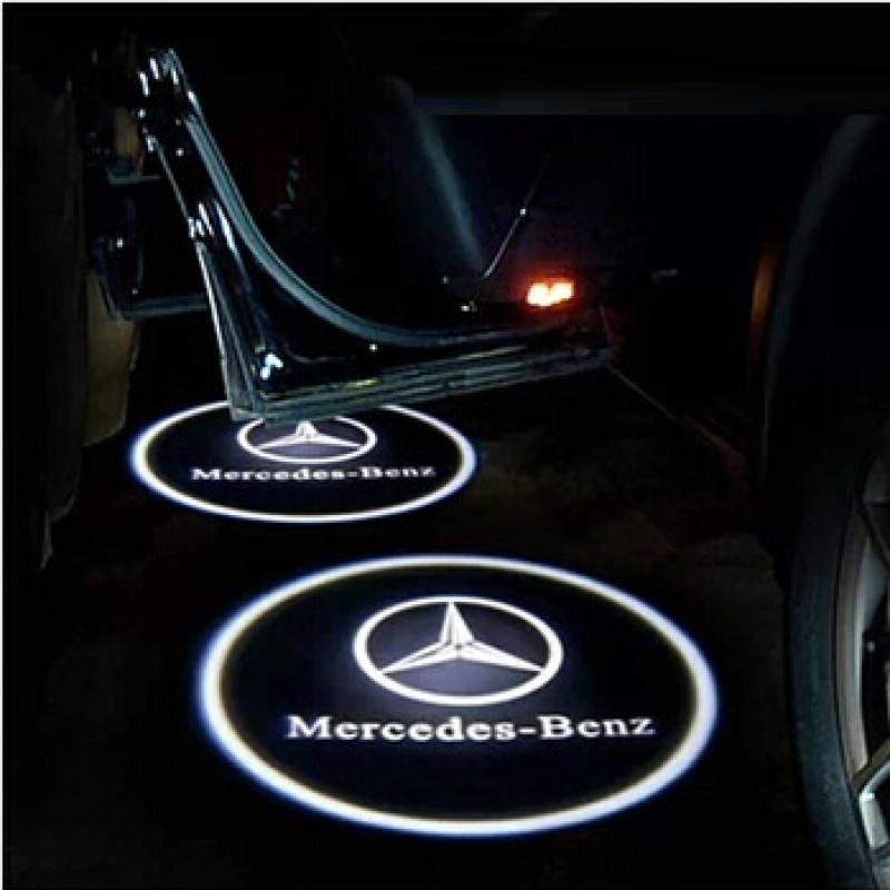 Set 2 Proiectoare Portiere Cu Logo Mercedes-Benz - BTLW003