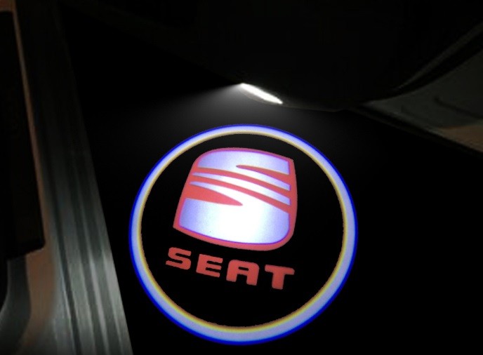 Set 2 Proiectoare Portiere Cu Logo Seat - BTLW101
