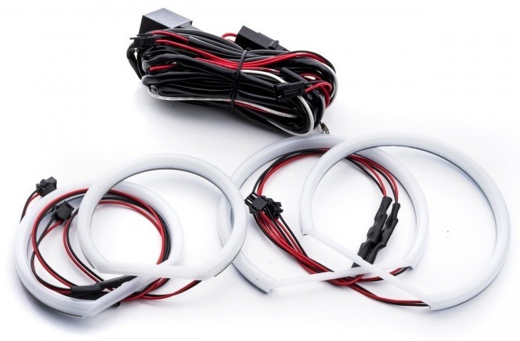 Kit Angel Eyes LED COTTON pentru BMW E60 far fara lupa 2x106mm + 2x146mm