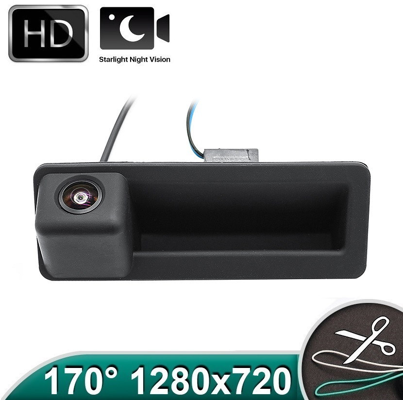  Camera marsarier HD, unghi 170 grade, cu StarLight Night Vision pentru E39, E60, E90, E70 pe manerul de portbagaj - FA936 