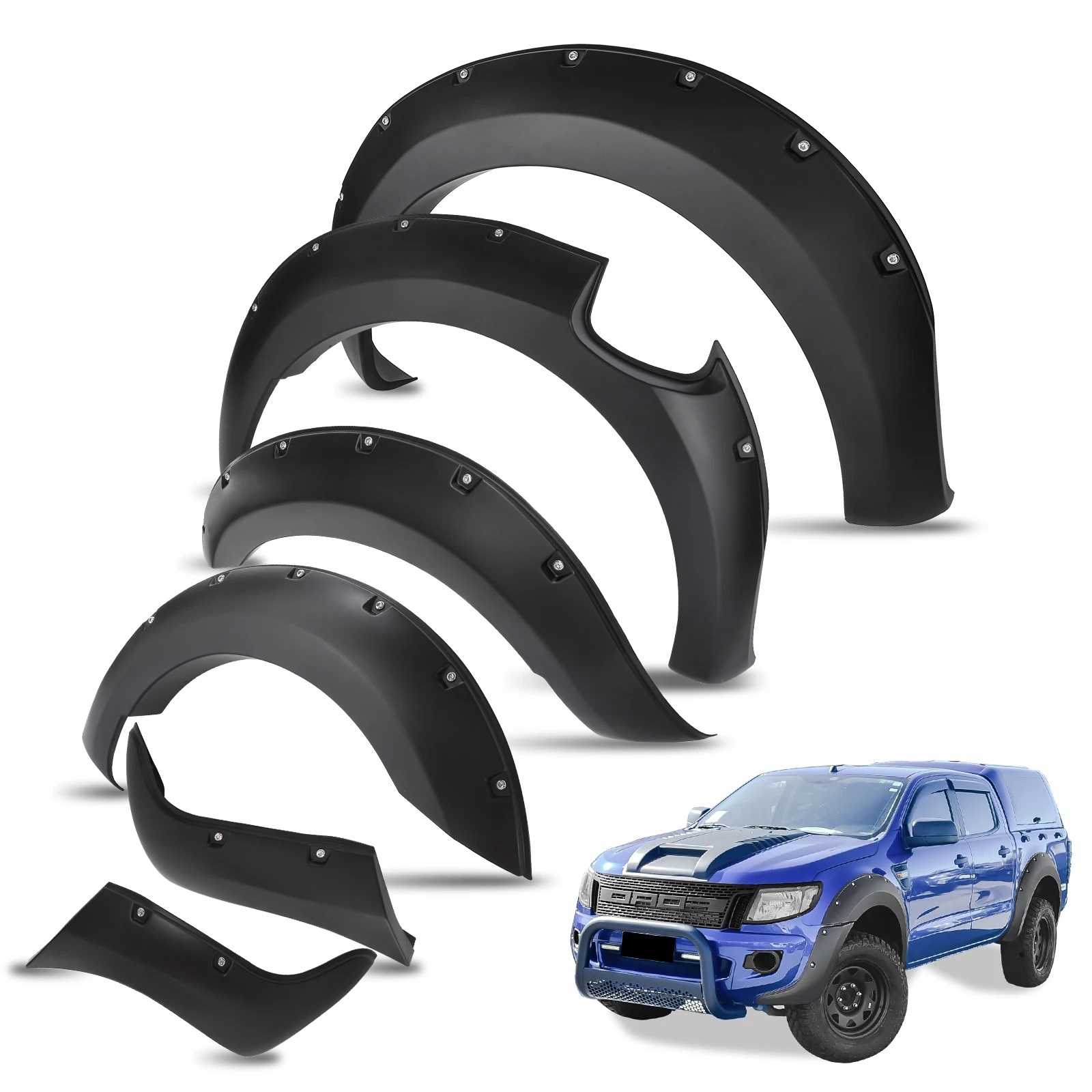  Aparatori aripa overfender Ford Ranger T6 Double Cab 4 portiere 2012-2015 - FR12FFMO 