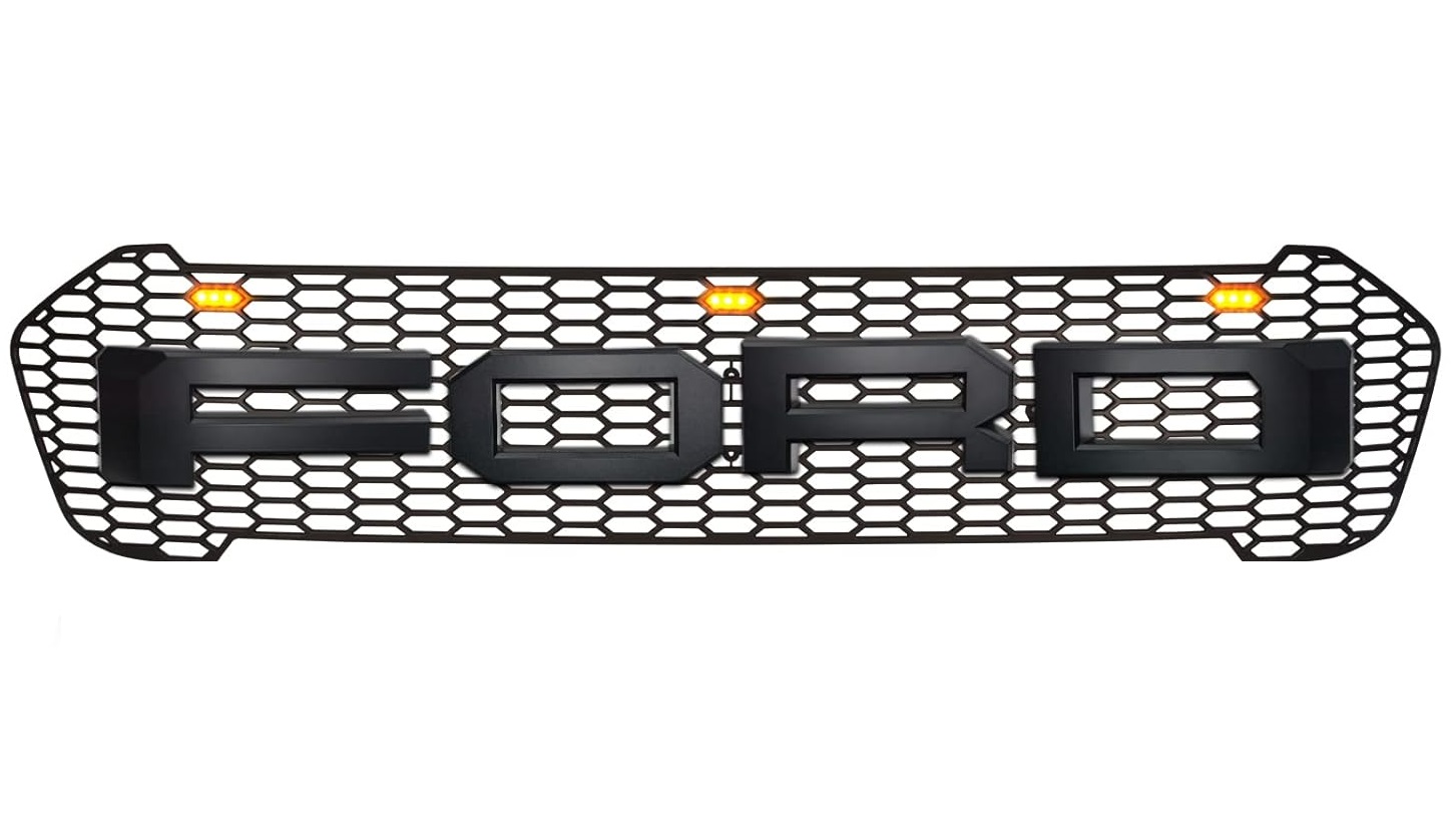  Grila radiator negru mat cu LED portocaliu Ford Ranger T7 2016-2019 - FGT71619 Black