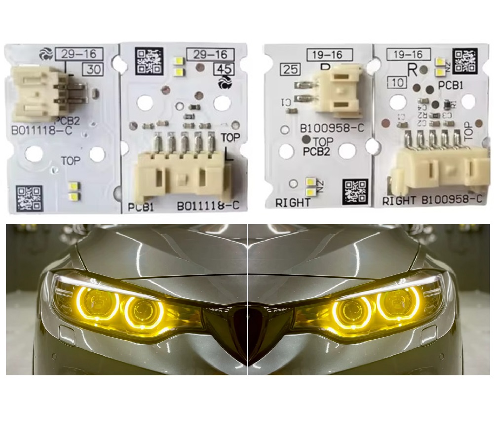 Set 4 module galbene CSL Style Angel Eyes DRL BMW Seria 3 GT F34 LCI - 63117470425 / 63117493235 / 63117470426, 63117493236