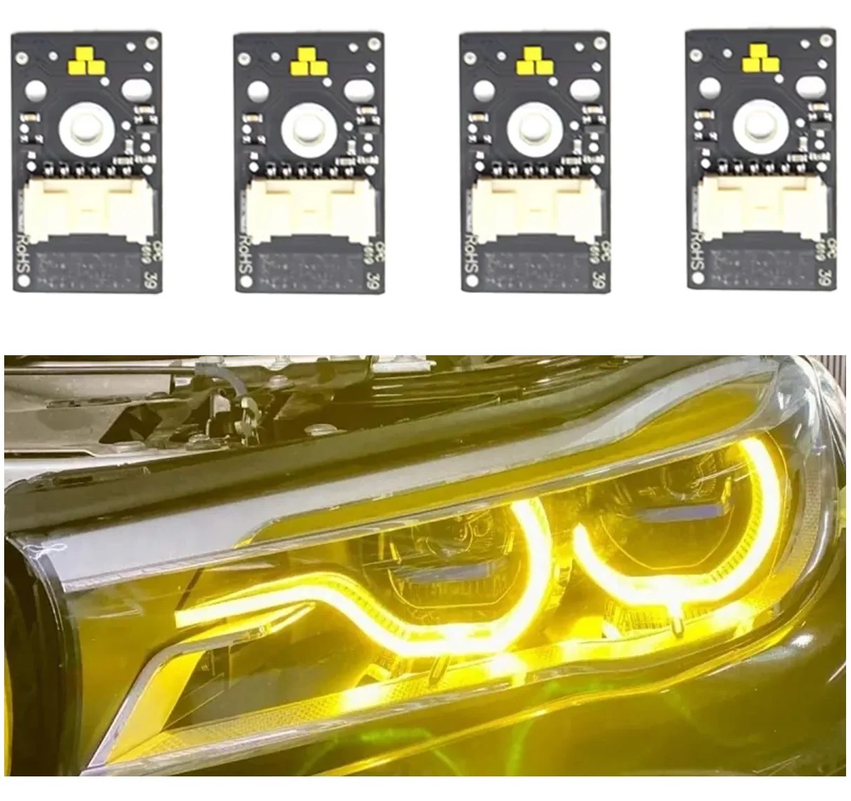 Set module Galbene CSL Style Angel Eyes DRL BMW Seria 7 G11, G12 2014-2019 - 63117440360, 63117408731, 7440360, 7408731