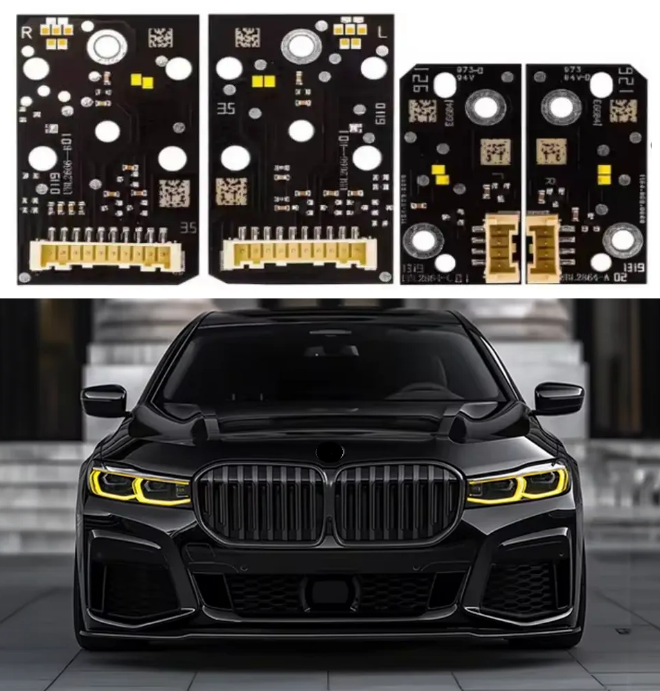 Set module Galbene CSL Style Angel Eyes DRL BMW Seria 7 G11, G12 Facelift 2019-2022 - 63119498407 / 63119498408 / 63119498409 / 63119498410 / 9498407 / 9498408 /9498409 / 9498410
