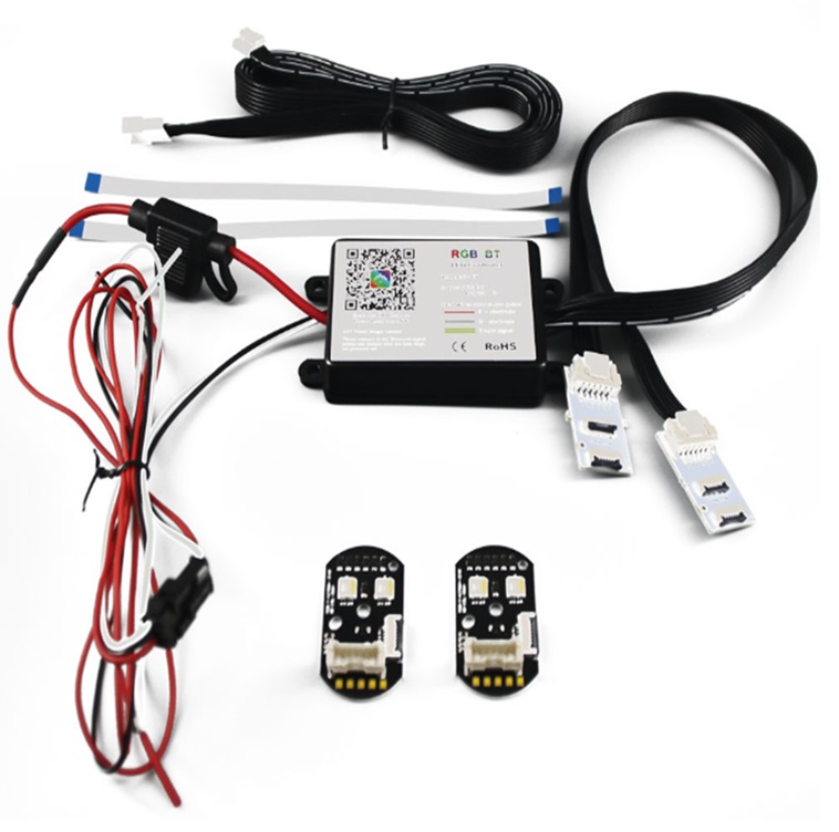 Set module DRL Angel Eyes RGBW Multicolore pentru BMW Seria 5 G30, Seria 6GT - 63117214939, 7214939, 63117214940, 7214940