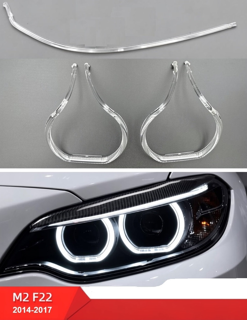 Set fibra reparatie lumini de zi DRL far stanga pentru BMW Seria 2 F22, F23 2014-2017 - LG-F22-1420-02 Left