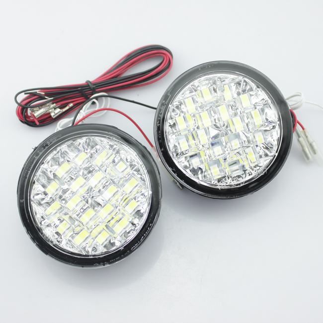 Lumini de zi rotunde 18 led*0,5W 12V - Off when headlight on 